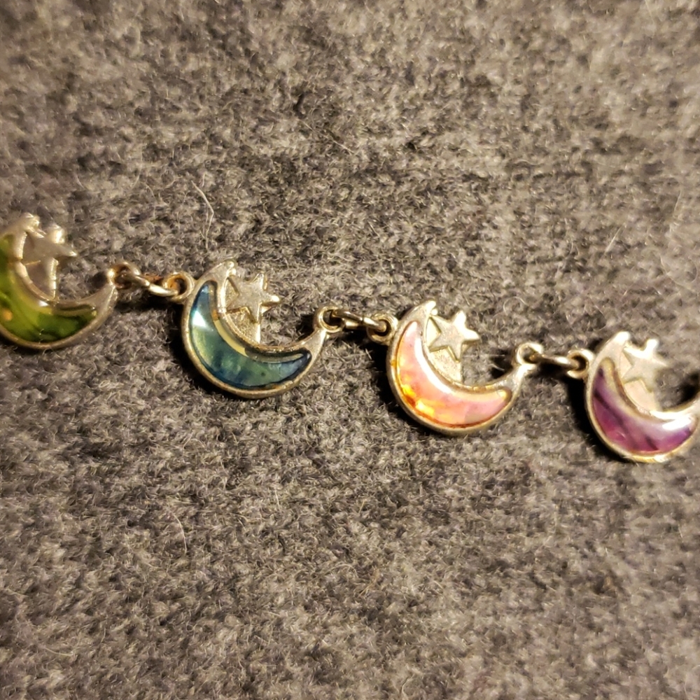 Vintage Pastel Stars and Moons Enamel Bracelet